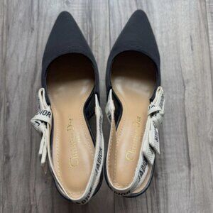 Dior J'Adior Black Velvet Slingback Pumps